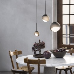 Bloom - Black Pendant with White Glass ∅ 22 cm