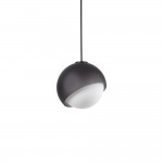 Bloom - Black Pendant with White Glass ∅ 22 cm