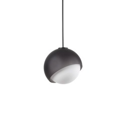 Bloom - Black Pendant with White Glass ∅ 22 cm