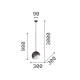 IdealLux-366692 - Bloom - Black Pendant with White Glass ∅ 30 cm