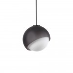 Bloom - Black Pendant with White Glass ∅ 30 cm
