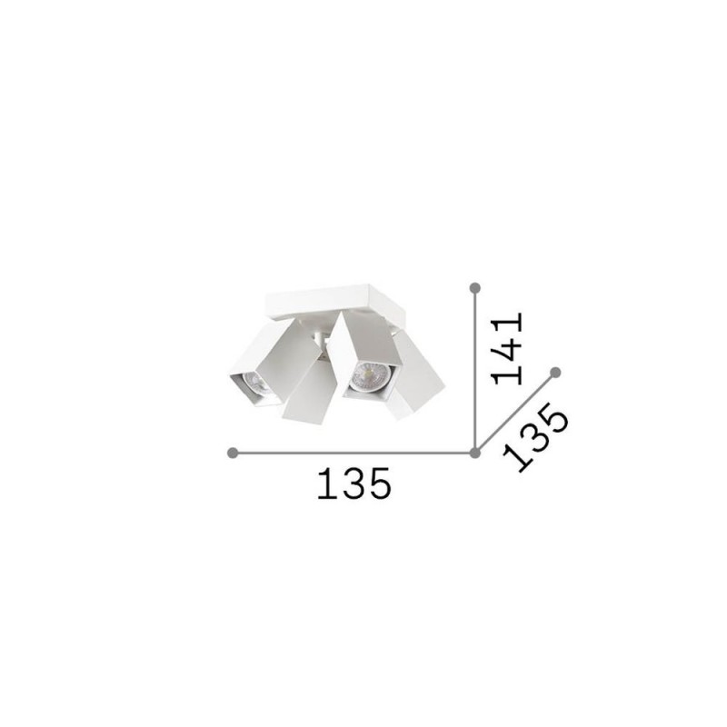 IdealLux-367446 - Dynamite - White Square 4 Spotlights