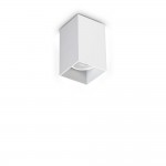 Look Square - Surface-Mounted White Square Spotlight 10 cm