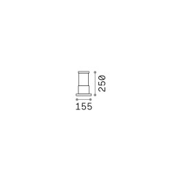 Tronco - IP65 Black Bollard with Diffuser 25 cm