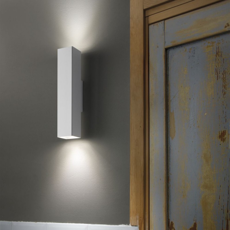 IdealLux-370293 - Look Square - Brass Up & Down Wall Lamp 15 cm