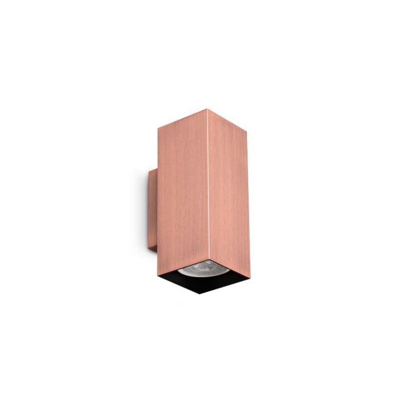 IdealLux-370354 - Look Square - Copper Up & Down Wall Lamp 15 cm
