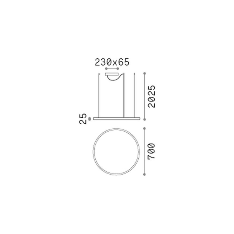 IdealLux-370446 - Oracle Slim - Brass LED Pendant Ø 70 cm