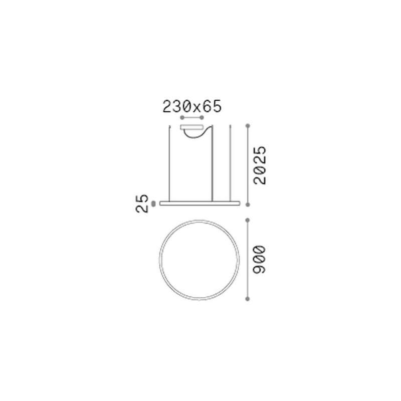 IdealLux-370538 - Oracle Slim - Brass LED Pendant Ø 90 cm