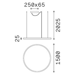 Oracle Slim - Brass LED Pendant Ø 150 cm
