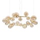 IdealLux-370583 - Perlage - Satin Brass 25 Light Centre Fitting with Amber Glasses