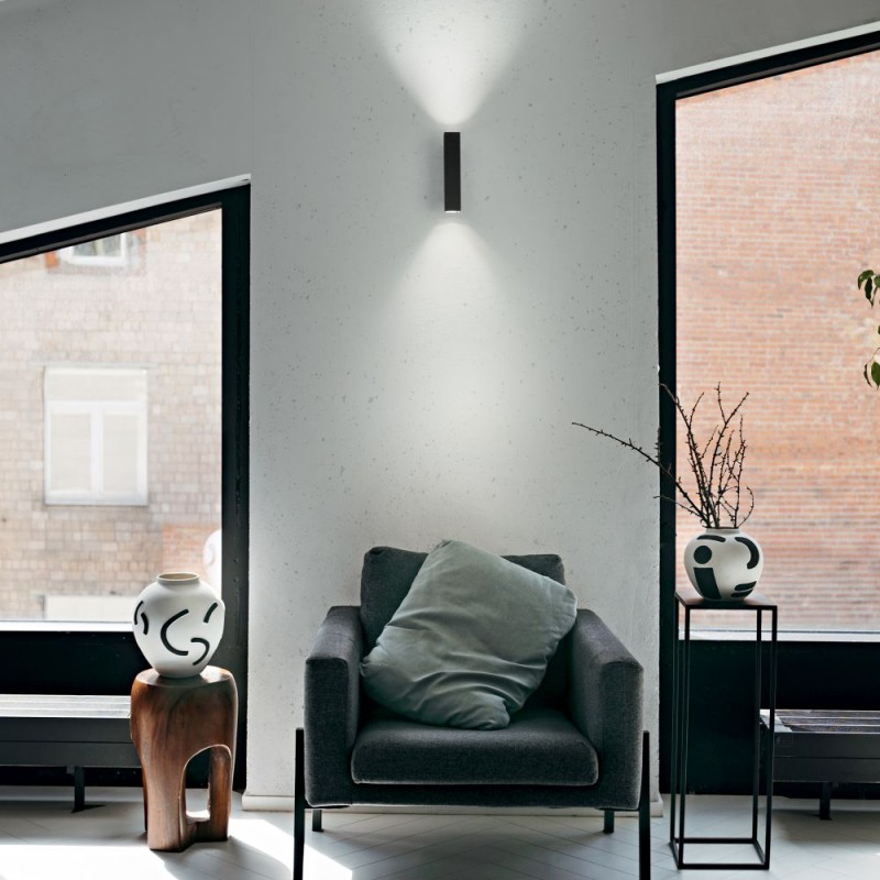 IdealLux-370699 - Look Square - White Up & Down LED Wall Lamp 15 cm