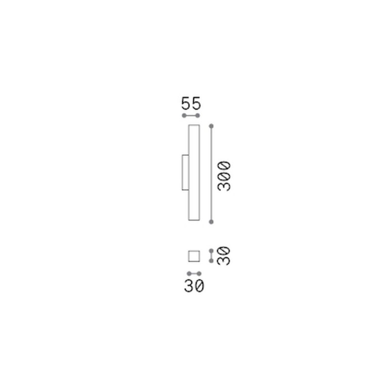 IdealLux-370774 - Look Square - Black Up & Down LED Wall Lamp 30 cm