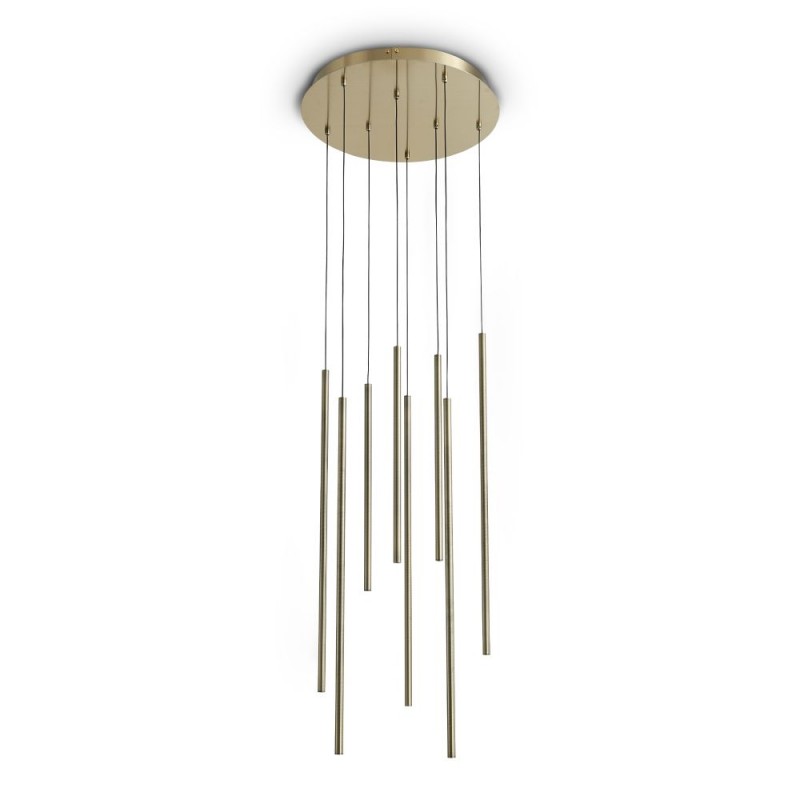 IdealLux-371184 - Look - Satin Brass 8 Light LED Cluster Pendant