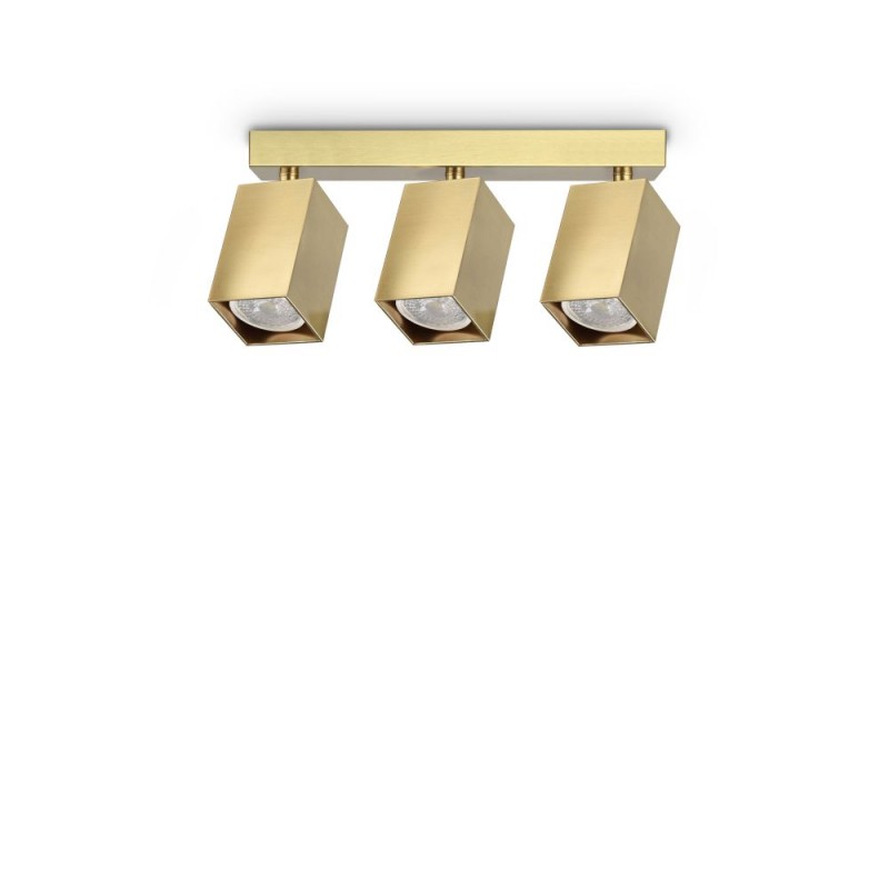 IdealLux-371283 - Dynamite - Satin Brass Square 3 Spotlights