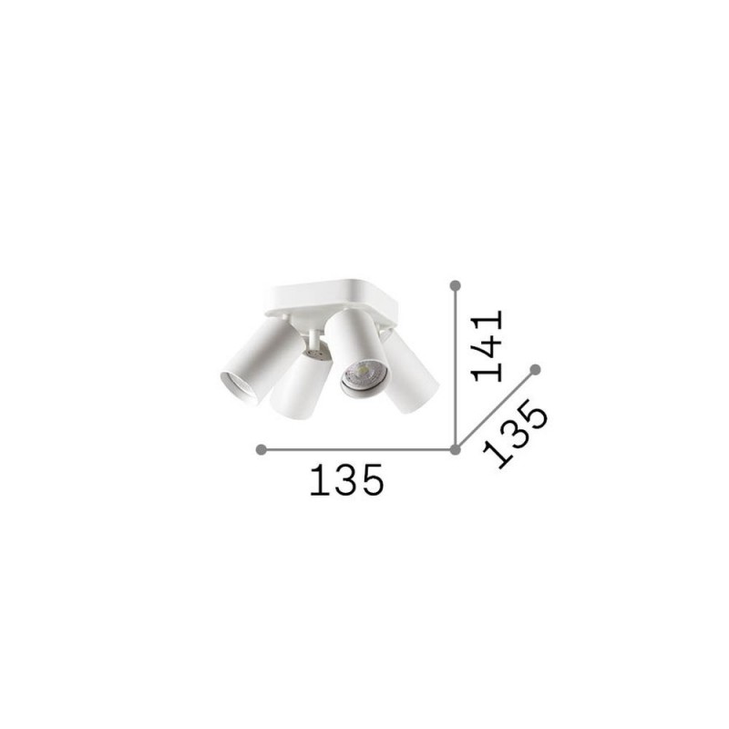 IdealLux-371290 - Dynamite - Black Round 4 Spotlights