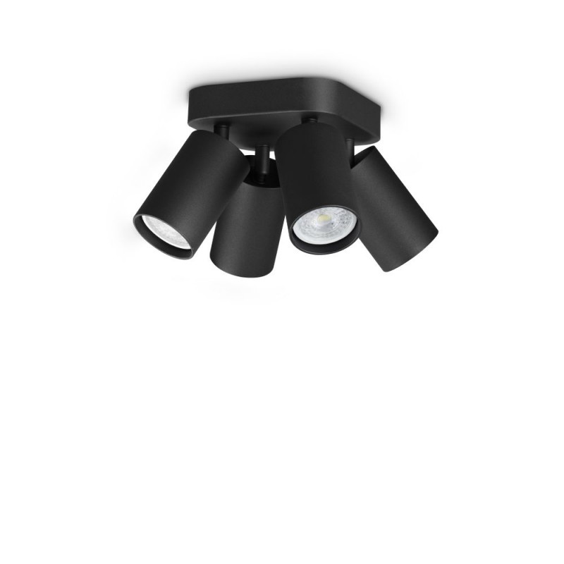 IdealLux-371290 - Dynamite - Black Round 4 Spotlights
