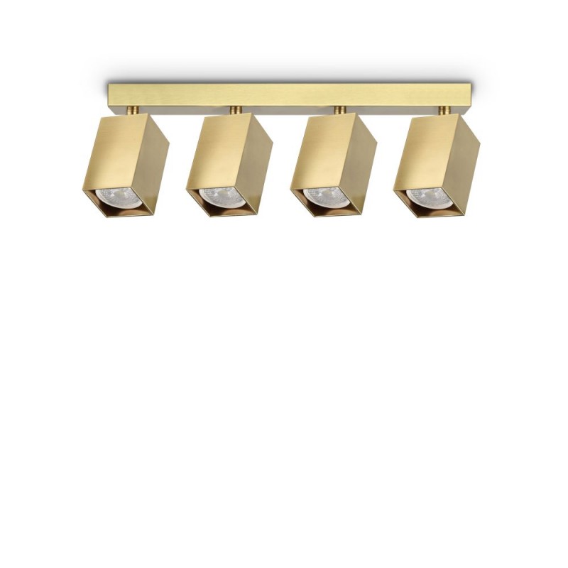 IdealLux-371375 - Dynamite - Satin Brass Square 4 Spotlights