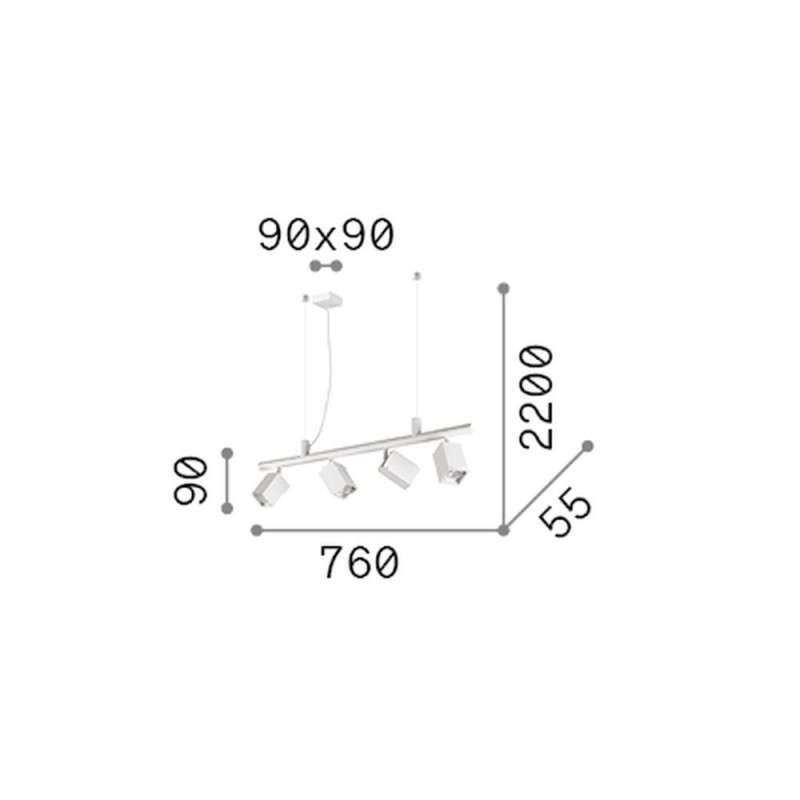 IdealLux-371399 - Dynamite - Satin Brass 4 Light Linear Fitting