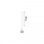 Look - Surface-Mounted Satin Brass Cylindrical Spotlight 75 cm