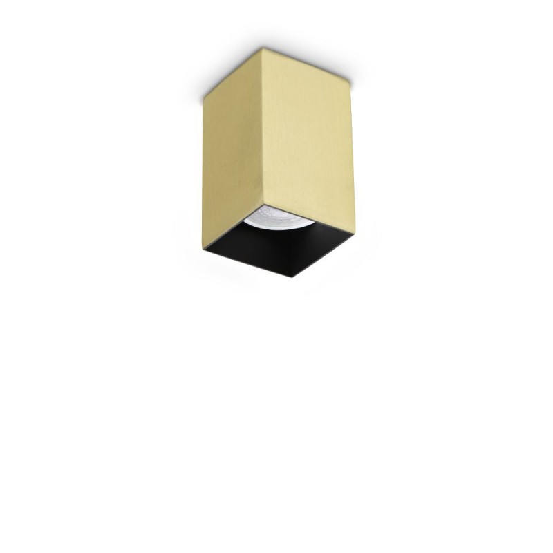 IdealLux-371481 - Look Square - Surface-Mounted Brass Square Spotlight 10 cm