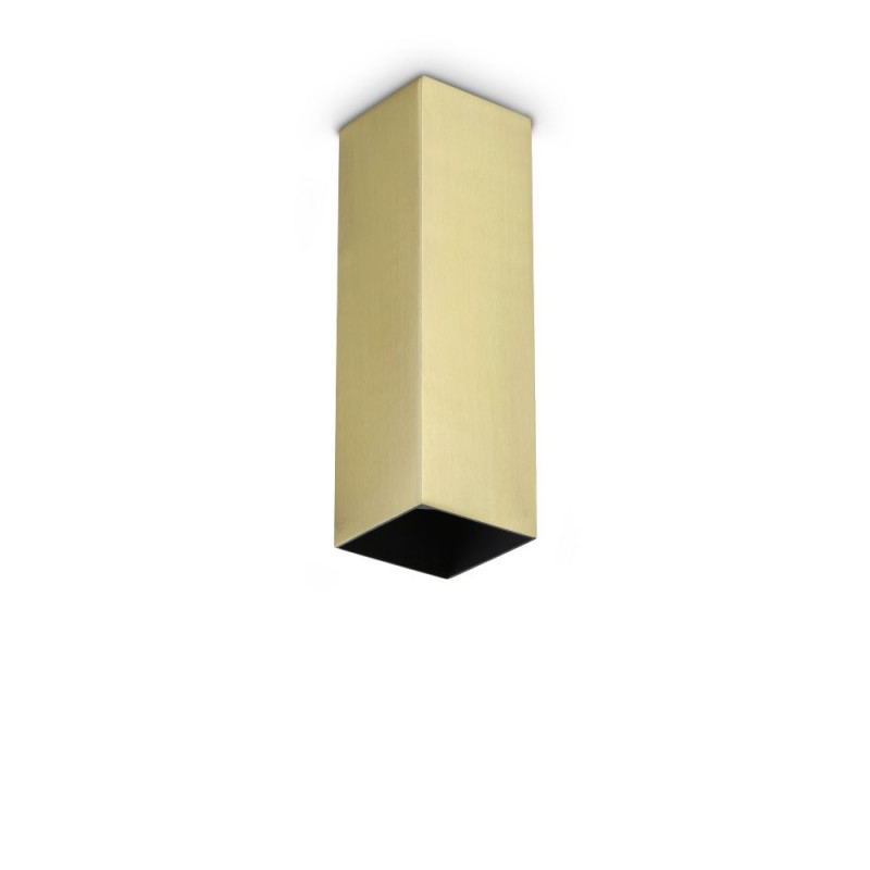 IdealLux-371504 - Look Square - Surface-Mounted Brass Square Spotlight 20 cm