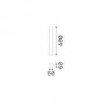 Look Square - Surface-Mounted Brass Square Spotlight 40 cm