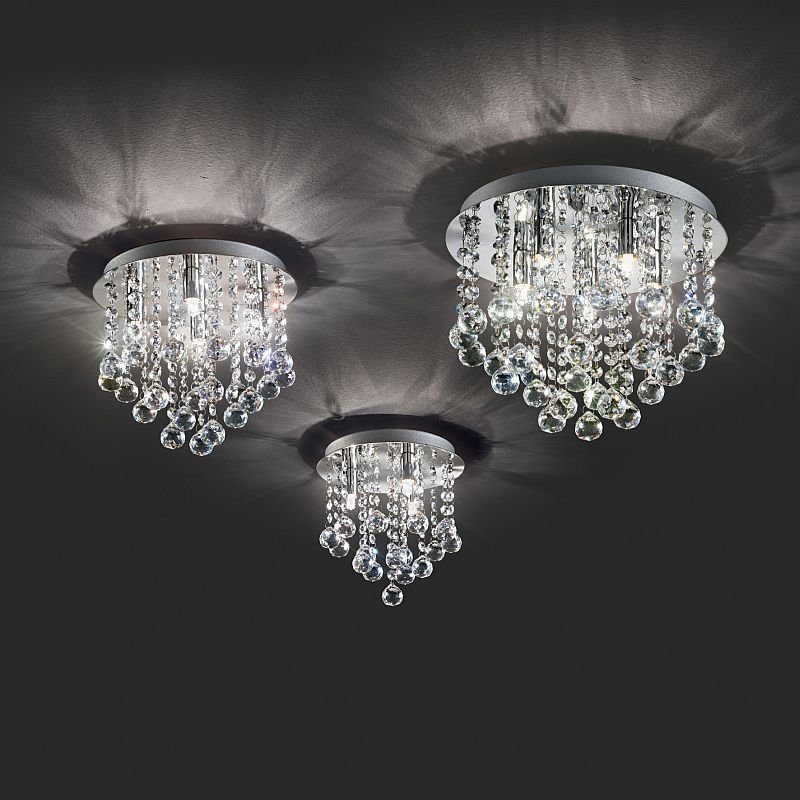 Crystal & Acrylic - Bijoux - Crystal with Chrome 5 Light Ceiling Lamp IdealLux-089485 - Bijoux - Crystal with Chrome 5 Light Ceiling Lamp