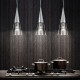 Kitchen Lights - Cono - Transparent Cone Glass with Chrome 3 Light over Island Fitting IdealLux-112367 - Cono - Transparent Cone Glass with Chrome 3 Light over Island Fitting