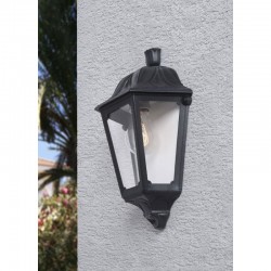 Iesse - Black Half Lantern Wall Lamp