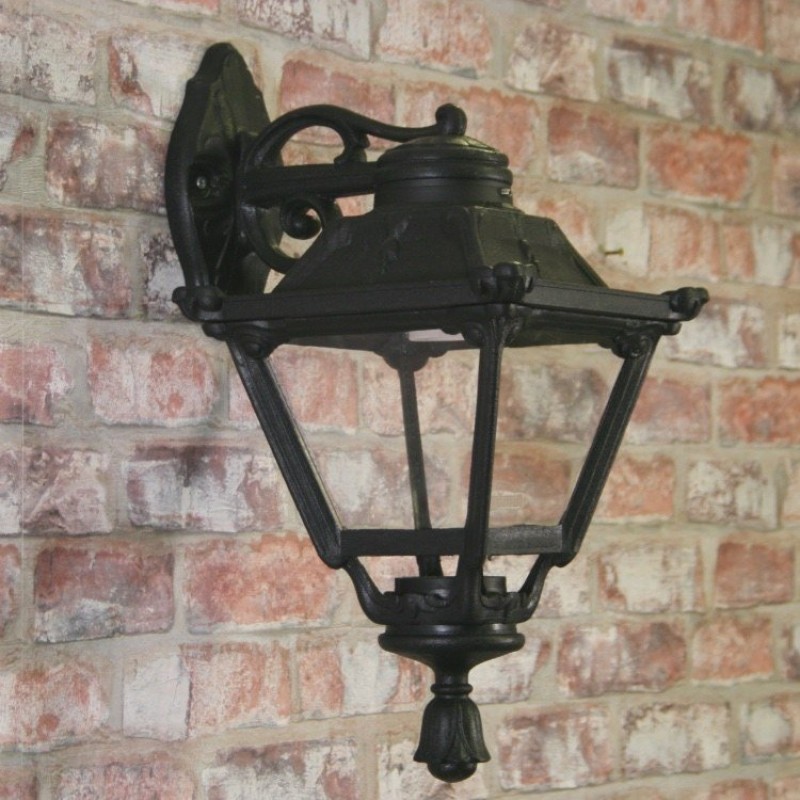 Outdoor - Bisso Golia - Clear with Black Lantern Wall Lamp Fumagalli-FMQ23131000 - Bisso Golia - Clear with Black Lantern Wall Lamp