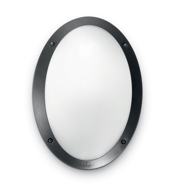 Fumagalli-FM1D3000E27AR - Danzi - Black Oval Bulkhead with Opal Diffuser