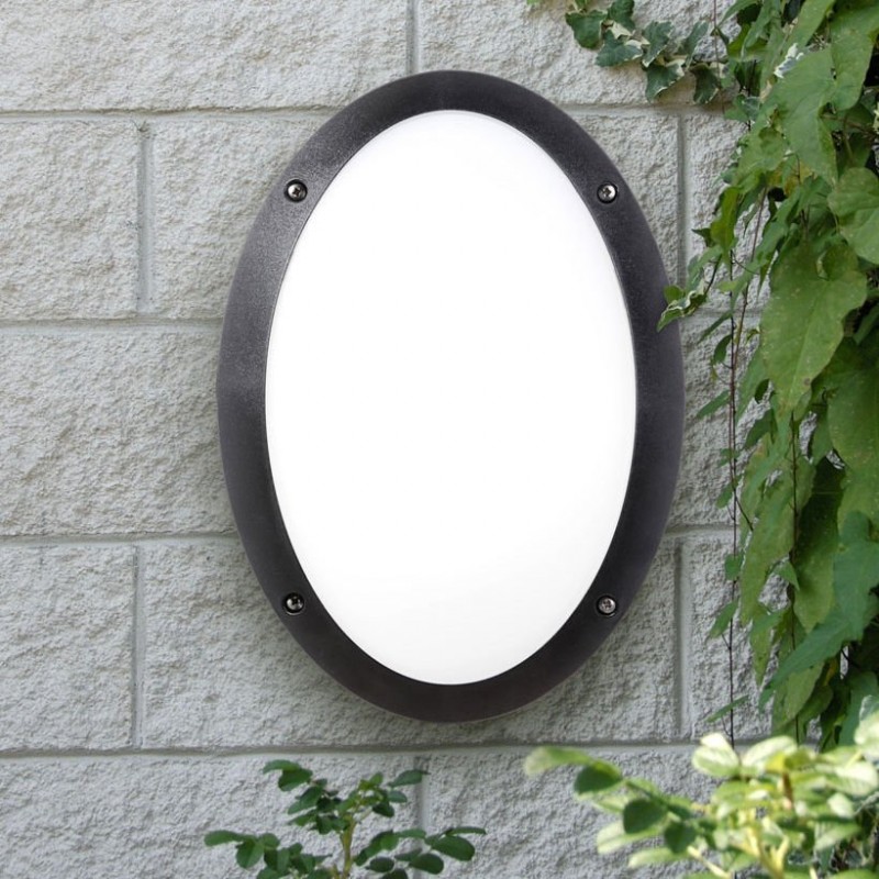 Fumagalli-FM1D3000E27AR - Danzi - Black Oval Bulkhead with Opal Diffuser