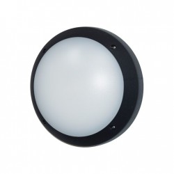 Gelmi - Black Round Bulkhead with Opal Diffuser Gelmi - Black Round Bulkhead with Opal Diffuser
