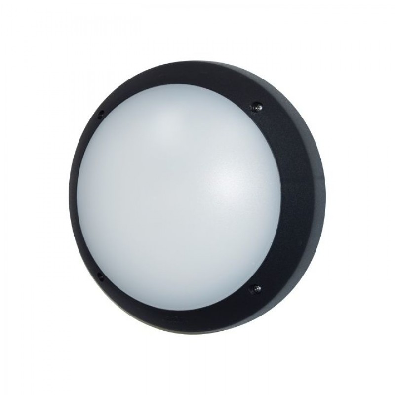 Fumagalli-FM1G3000E27AR - Gelmi - Black Round Bulkhead with Opal Diffuser