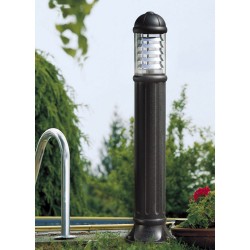 Sauro - Black Bollard with Clear & Aluminium Diffuser Sauro - Black Bollard with Clear & Aluminium Diffuser