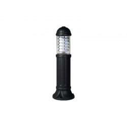 Sauro - Black Bollard with Clear & Aluminium Diffuser Sauro - Black Bollard with Clear & Aluminium Diffuser