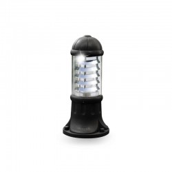Sauro - Black Bollard with Clear & Aluminium Diffuser Sauro - Black Bollard with Clear & Aluminium Diffuser