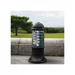 Sauro - Black Bollard with Clear & Aluminium Diffuser Sauro - Black Bollard with Clear & Aluminium Diffuser