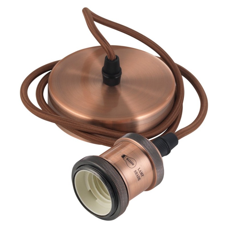 Accessories - Cord Set - Antique Copper Suspension E27 Oaks-OA44 CU - Cord Set - Antique Copper Suspension E27