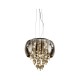 Ceiling Lights - Rose - Smoky Glass & Crystal with Chrome 5 Light Pendant Prism-70022-052 - Rose - Smoky Glass & Crystal with Chrome 5 Light Pendant