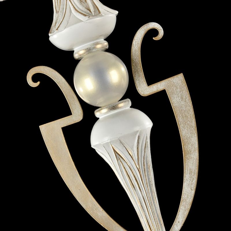 Table & Floor Lamp - Monile - Pattern White Fabric Floor lamp -White gold Maytoni-ARM004-00-W - Monile - Pattern White Fabric Floor lamp -White gold