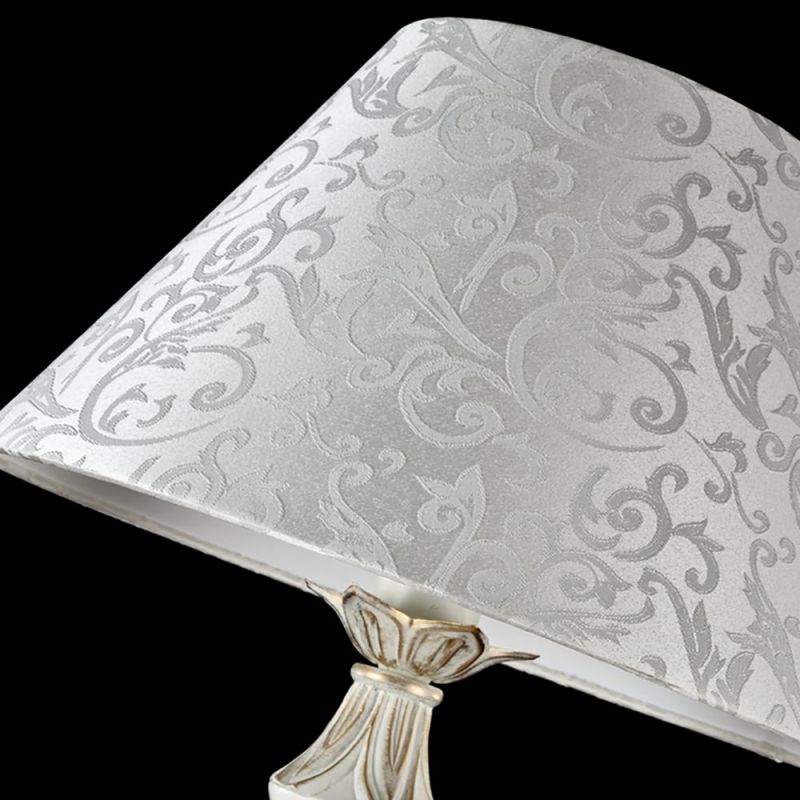 Table & Floor Lamp - Monile - Pattern White Fabric Floor lamp -White gold Maytoni-ARM004-00-W - Monile - Pattern White Fabric Floor lamp -White gold
