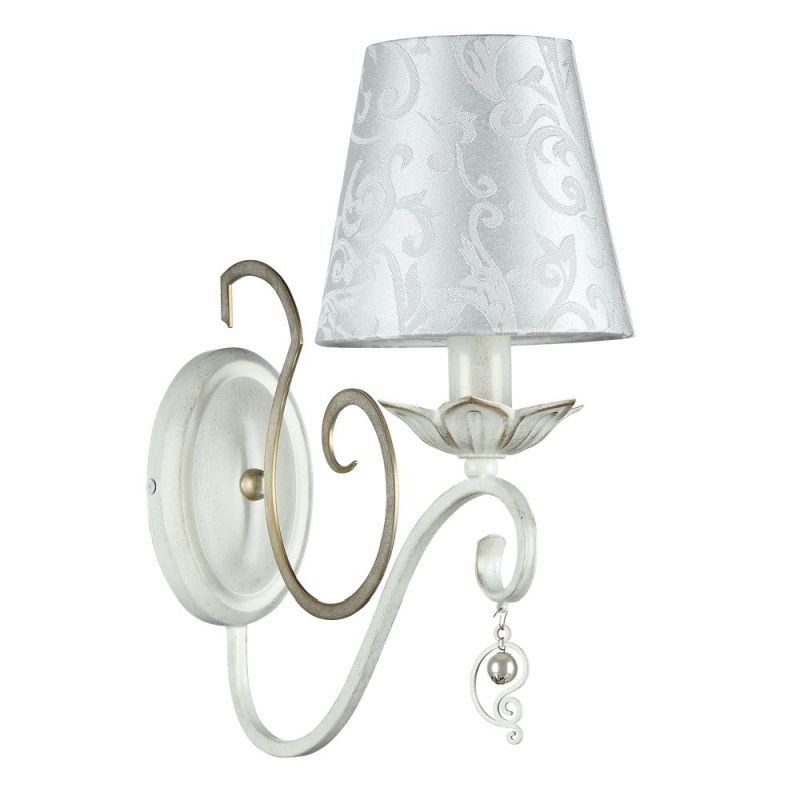 Wall Lights - Monile - Pattern White Fabric Wall lamp -White gold Maytoni-ARM004-01-W - Monile - Pattern White Fabric Wall lamp -White gold