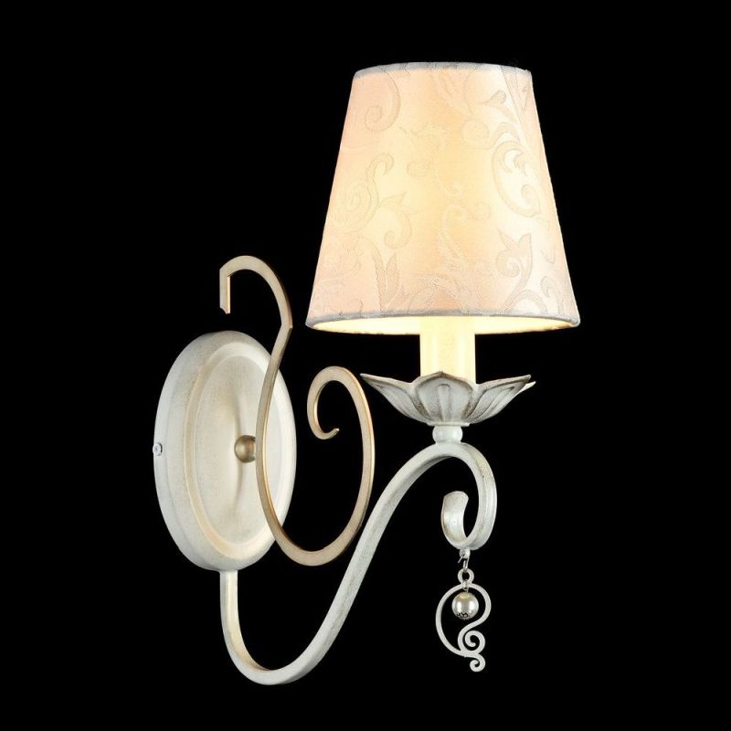Wall Lights - Monile - Pattern White Fabric Wall lamp -White gold Maytoni-ARM004-01-W - Monile - Pattern White Fabric Wall lamp -White gold