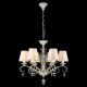 Ceiling Lights - Monile - Pattern White Fabric 6 Light Pendant -White gold Maytoni-ARM004-06-W - Monile - Pattern White Fabric 6 Light Pendant -White gold