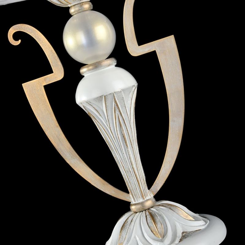 Table & Floor Lamp - Monile - Pattern White Fabric Table Lamp -White gold Maytoni-ARM004-11-W - Monile - Pattern White Fabric Table Lamp -White gold