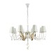 Ceiling Lights - Intreccio - White Fabric 8 Light Pendant- Gold Ribbon Maytoni-ARM010-08-W - Intreccio - White Fabric 8 Light Pendant- Gold Ribbon
