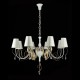 Ceiling Lights - Intreccio - White Fabric 8 Light Pendant- Gold Ribbon Maytoni-ARM010-08-W - Intreccio - White Fabric 8 Light Pendant- Gold Ribbon
