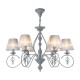 Ceiling Lights - Monsoon - Grey Organza 6 Light Pendant- Antique Grey Maytoni-ARM154-06-S - Monsoon - Grey Organza 6 Light Pendant- Antique Grey