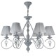 Ceiling Lights - Monsoon - Grey Organza 6 Light Pendant- Antique Grey Maytoni-ARM154-06-S - Monsoon - Grey Organza 6 Light Pendant- Antique Grey
